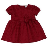 J33830: Baby Girls Lined Party Dress- Wine (1-2 Years)